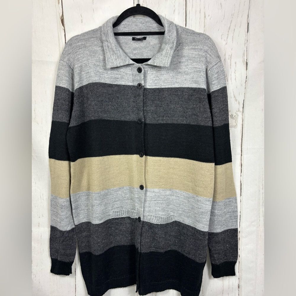 NWT Novica Alpaca Blend Striped Cardigan Sweater Multicolor